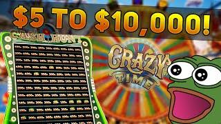 HOW I TURNED $5 INTO $10,000 ON CRAZY TIME (INSANE)