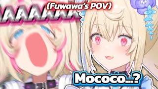 Mococo screams so loud in the background of Fuwawa's stream, she breaks the immersion