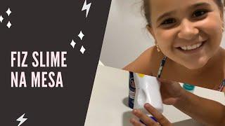 DESAFIO DA SLIME NA MESA + MATERIAL DE SLIME - Maria Clara Ferreira