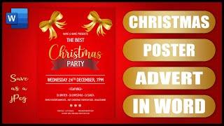 Christmas Party POSTER or ADVERTISEMENT in Word | LOTS OF EASY TECHNIQUES