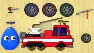 Baby Shark song - Assembling a fire truck - Baby Nursery Rhymes & Kids Songs