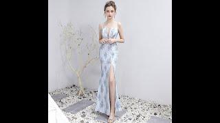 Elegant Vintage Round Neck Deep V Lace See Through Sleeveless Slim Hips Evening Night Party Dress