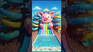  Evolution of Animals : Water Slide Pig  Miaw Milky ️ #cat #cute #love  #shorts