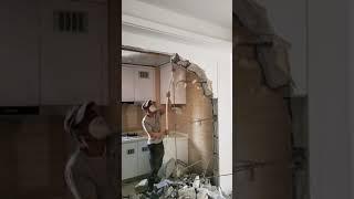 How to Prepare Tiles Wall , Smash the brick wall​ part  99
