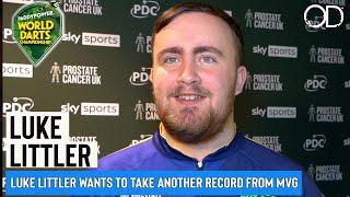 LUKE LITTLER WANTS TO TAKE ANOTHER RECORD FROM MVG "I'D LIKE TO WIN IT BEFORE MICHAEL WON IT"