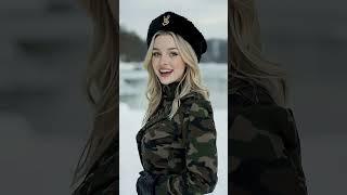 Beautiful female officer sings song' KATYUSHA' #aiwomen  #militarywomen  #femalesoldiers #military