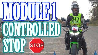 DVSA Module 1 Motorcycle Test -  Exercise 6 - controlled stop