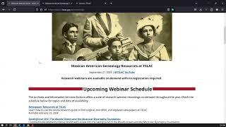 Research Webinar: Mexican American Genealogy Resources at TSLAC - September 27, 2024