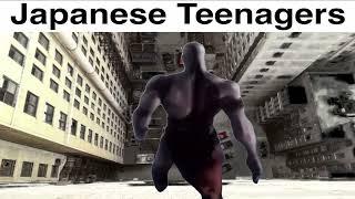 Japanese Teenagers Kratos Falling Meme (REUPLOAD)