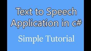 C#- How to create a text to speech application in c#| visual studio |sojebsoft tutorial