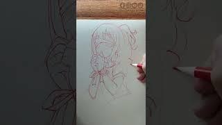 anime blind girl rawing  #drawsoeasyanime #satisfying #shorts #sketchanime #animekawaii