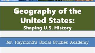 US Geography for US  History Classes