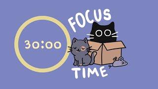 Pomodoro Timer 4x30min | Kitty Day Care  Lo-fi beats | ADHD focus