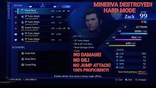 CRISIS CORE: FFVII REUNION - Minerva Hard Mode [100% Proficiency, No Damage, No GIL Toss, No Jumps]