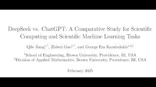 DeepSeek vs. ChatGPT: A Comparative Study for Scientific Computing and Machine Learning Tasks