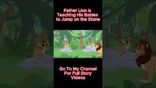 Father Lion is Teaching His Babies to Jump on the Stone #childrenseducation #kidssongs #kidslearning