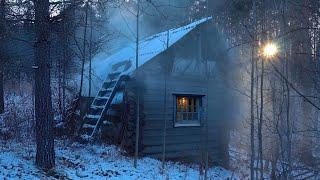 Restoration of an abandoned wooden house in the forest. Spending the night alone. Part 4