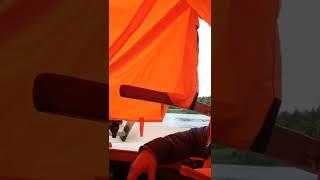 Нам под тентом хорошо! In a dinghy in the rain