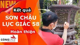 Hoàn thiện bộ sản phẩm CHẬU LỤC GIÁC 58 - Sơn chậu cảnh LỤC GIÁC 58 màu TA02 khuôn chậu cảnh CôngCNC