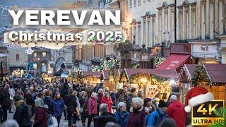 [4K] Walking Tour in Armenia  Christmas is Here! Yerevan Holiday Season Crowds