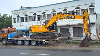 JCB JS215 Excavator Unloading from Truck for Old Lodge Demolition in Kovilpatti | jcb video