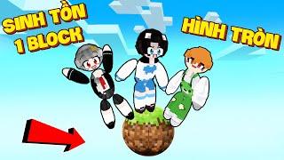 Mèo Simmy Thử Thách 24H Sinh Tồn 1 Block Hình Tròn Trong Minecraft