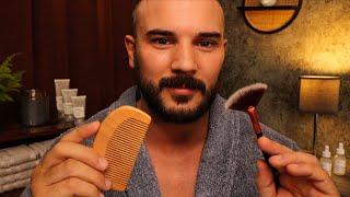 The 'Gentle-Man' Face Treatment ‍️ ASMR Face Massage - Hair Brushing - Personal Attention