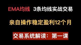 第一课：EMA 3均线, 实战稳定连续12个月盈利交易系统解说, 回调和突破交易法