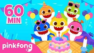 Happy Birthday to You Song | 60 Minute Birthday Song | Baby Shark Remix | Pinkfong Songs for Kids