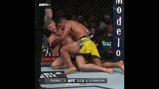 Gilbert Burns vs. Stephen Thompson up against the cage throwing strikes #shorts