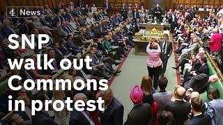 Scottish National Party walk out of Commons in protest