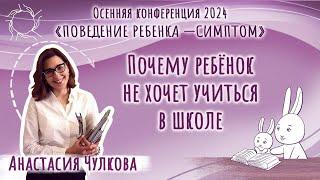 Анастасия Чулкова | Почему ребенок не хочет учиться в школе?