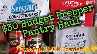 $30 Prepper Pantry Haul & Coconut Milk Powder Review, Creamer Replacement #prepperpantry