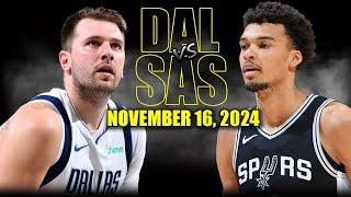 Dallas Mavericks vs San Antonio Spurs Full Game Highlights - November 16, 2024 | 2024-25 NBA Season