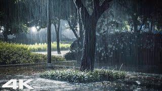 Goodbye Stress with Heavy Rain at Rainy Night - Relaxing Sounds of Rain ASMR