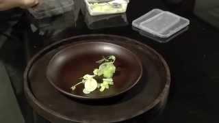 Mandif Warokka prepares the dish 'Cucumber and Apple' at Bali