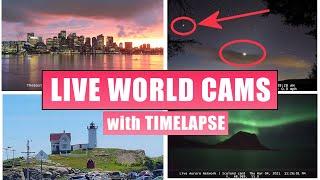 So many LIVE World Cameras, Relaxing Music, Map, Daily Timelapse, Armchair Travel