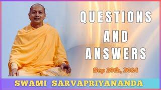 Ask Swami with Swami Sarvapriyananda | September 29th, 2024