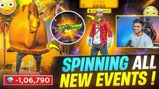 Spinning All Events In Free Fire | Rip My Diamond’s | Free Fire Telugu | MBG ARMY