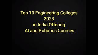 Robotics and Automation Engineering - Best colleges in India 2023