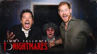 Prince Harry Visits Jimmy Fallon's New Haunted Maze Experience "Tonightmares" | The Tonight Show