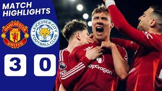 Man United vs Leicester City (3-0) HIGHLIGHTS | Hojlund, Bruno Fernandes Goal vs Leicester.