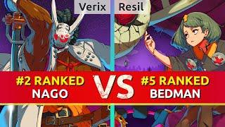 GGST ▰ Verix (#2 Ranked Nagoriyuki) vs Resil (#5 Ranked Bedman). High Level Gameplay