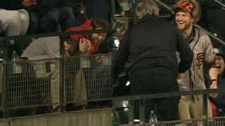 Fan drops foul ball, gets surprise from Kuiper