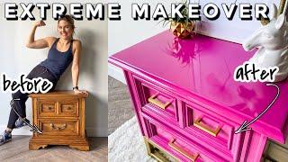 From Drab to Barbie Fab: Extreme Furniture Makeover with Glossy Spray Paint