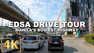 Driving on Manila's Busiest Highway - EDSA | Pasay to Caloocan Full Drive Tour | 4K | Philippines