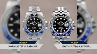 Rolex GMT-Master II 'Batman' and 'Batgirl'