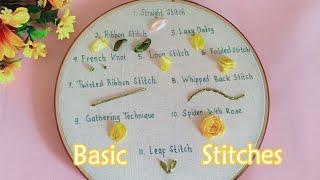 Basic Stitches In Ribbon Embroidery For Beginners