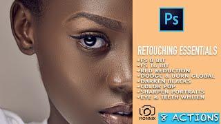 Retouching Essentials Photoshop Action Pack | 8 PRO Ronnix Photography Skin Retouching Actions