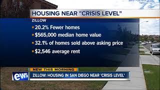 Zillow reports housing crisis is near 'crisis level' in San Diego